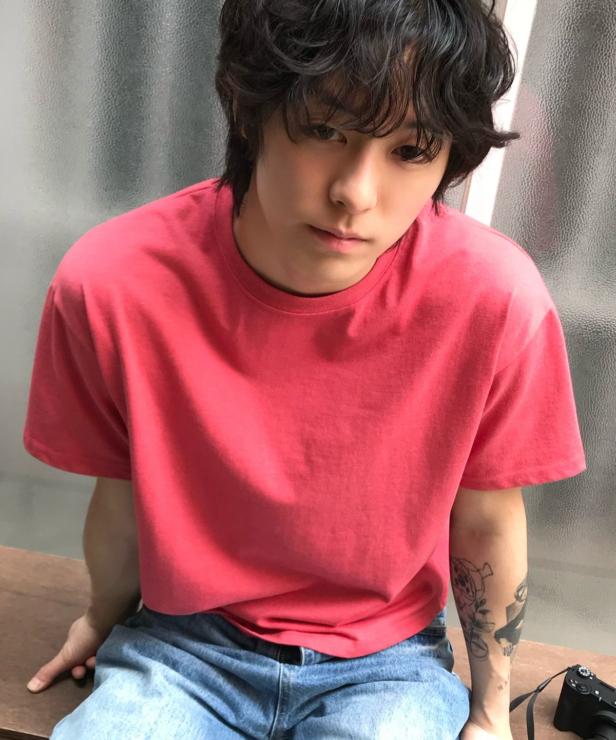 르아르(LEIRE) 에센셜 크롭 티셔츠 [메란지레드]