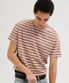 에센셜 스트라이프 크롭 티셔츠 [브라운]