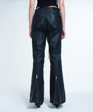 COATED SPAN TROUSERS IN BLACK