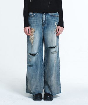 DESTROYED DENIM IN BLUE