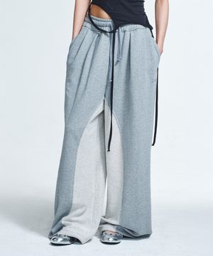 REVERSE CUT SWEATPANTS IN MELANGE GREY