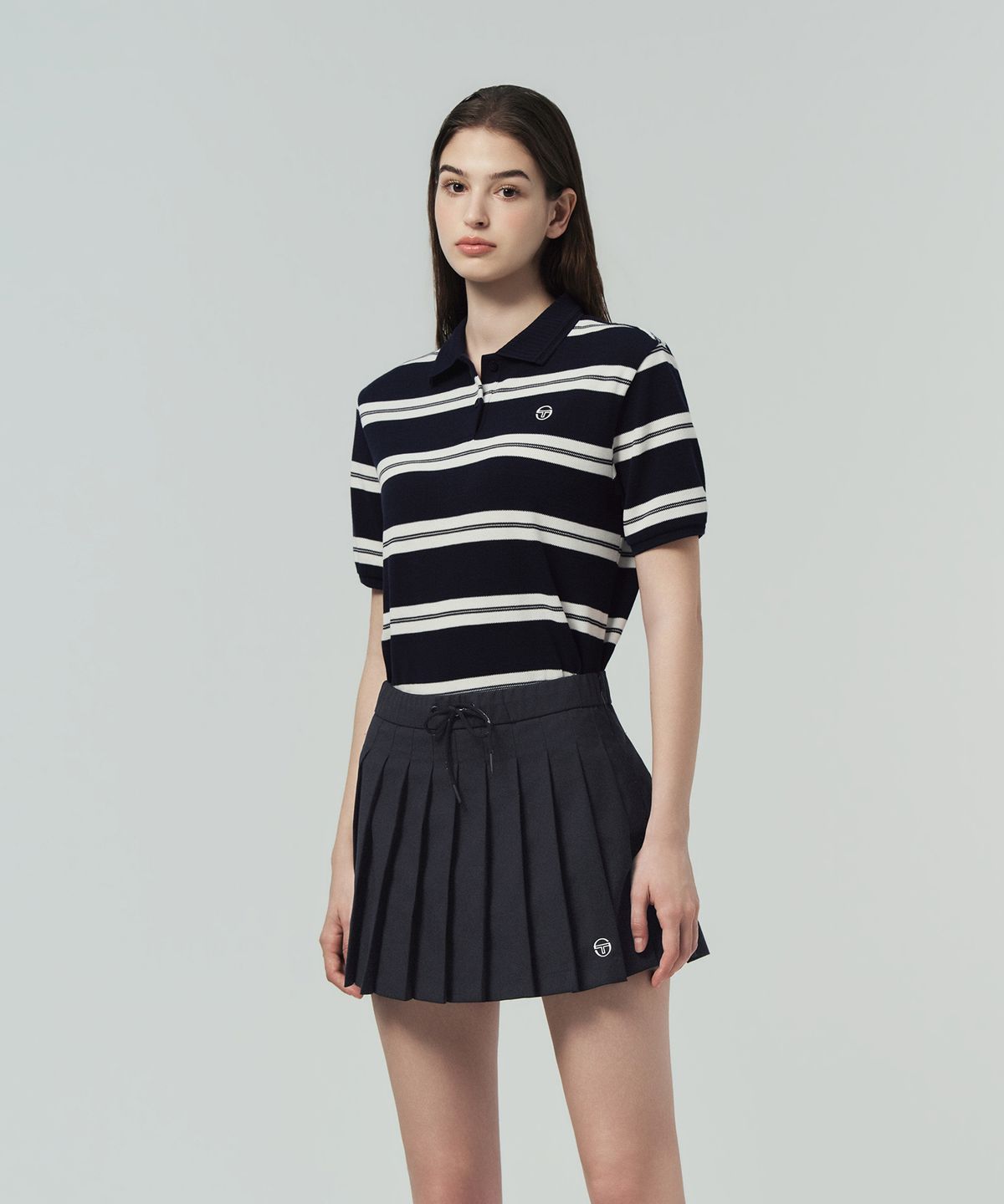 세르지오 타키니(SERGIO TACCHINI) W 스트라이프 반팔 폴로 (Navy)