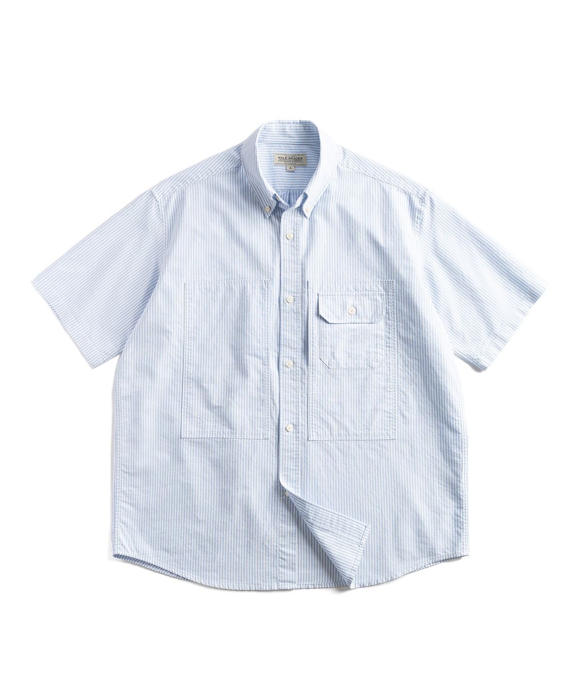 와일드 브릭스(WILD BRICKS) W25 ARMY OCBD SHIRT (blue stripe)