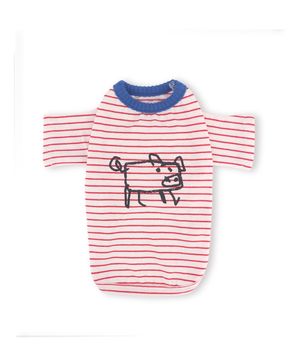 Little Doodle Stripe Tee Red