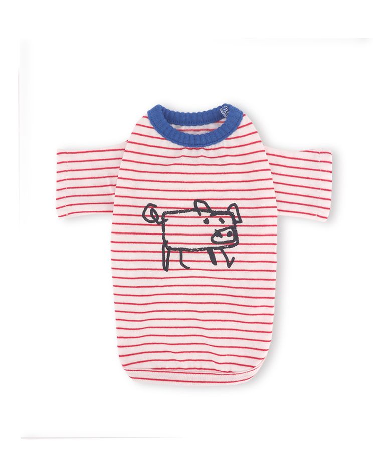 Little Doodle Stripe Tee Red