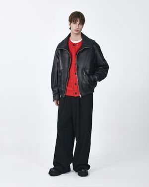 램스킨 하이넥 점퍼 블랙 ZI2LT208BK