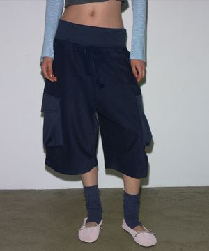 FOLDOVER WAIST CARGO SHORTS NAVY