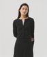 Selon Crinkle Cropped Cardigan_BLACK