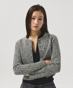 Dreux Tweed Jacket Cropped Cardigan_BLACK