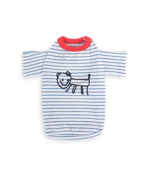 Little Doodle Stripe Tee Blue