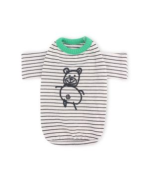 Little Doodle Stripe Tee Black