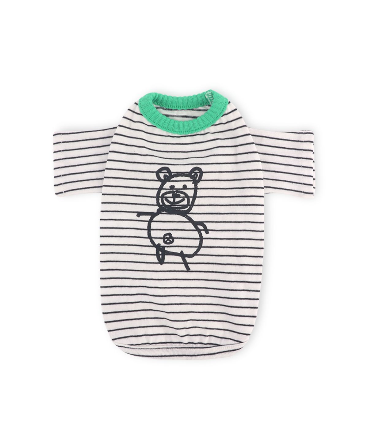 몽슈슈(MONCHOUCHOU) Little Doodle Stripe Tee Black