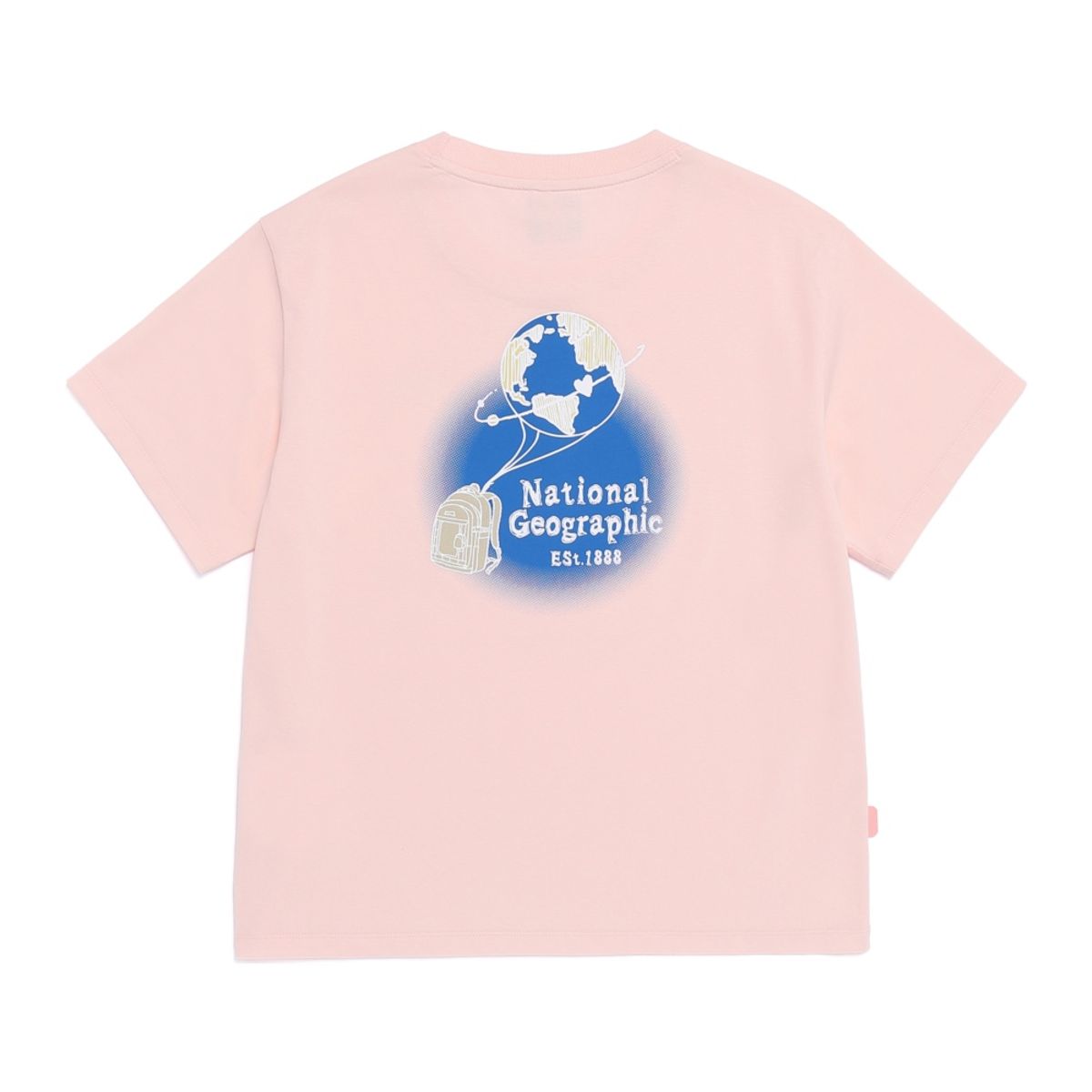 내셔널지오그래픽(NATIONALGEOGRAPHIC) N262WTS970 여성 캐스터 지구 그래픽 반팔 티셔츠 ICE PINK