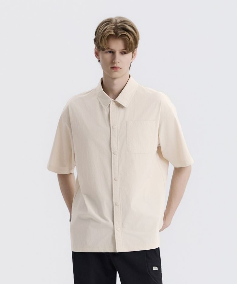 N262USH140 프리즈 스트레치 반팔 셔츠 SILVER BIRCH