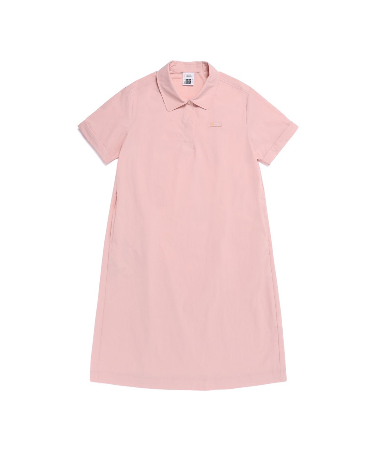 내셔널지오그래픽(NATIONALGEOGRAPHIC) N262WOP140 여성 프리즈 스트레치 A라인 카라 반팔 원피스 SILVER PINK