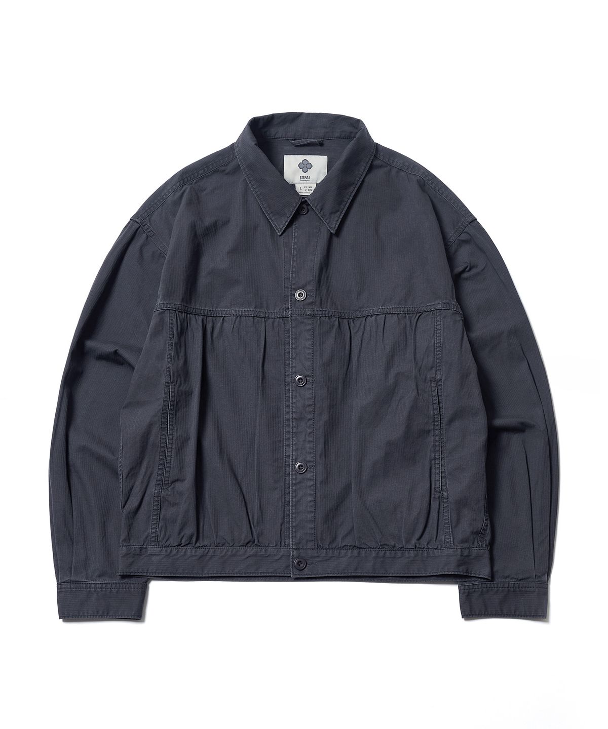 에스파이(ESFAI) SHIRRING TRUCKER JACKET (DARK NAVY)