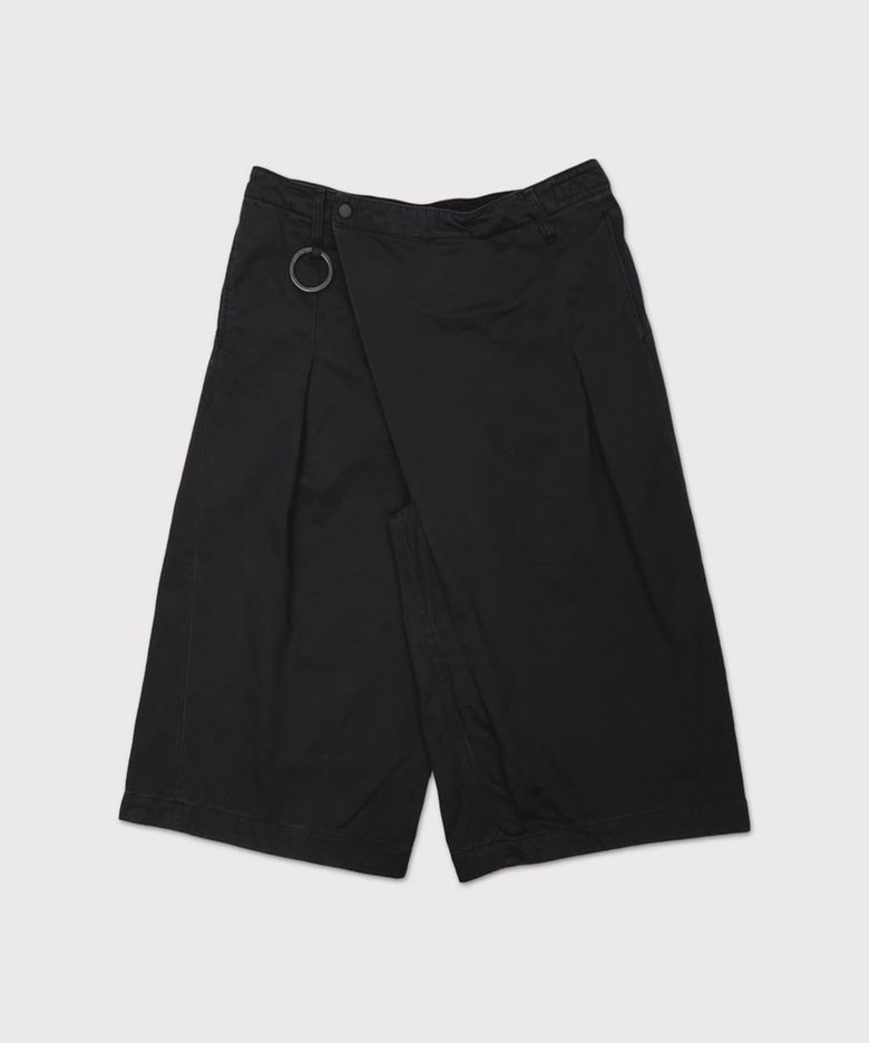 Wrapped Work Short(AGED TWILL) - BLACK