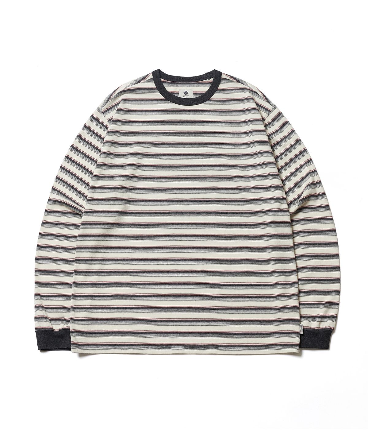 에스파이(ESFAI) MULTI STRIPE L/S T-SHIRT (CHARCOAL)