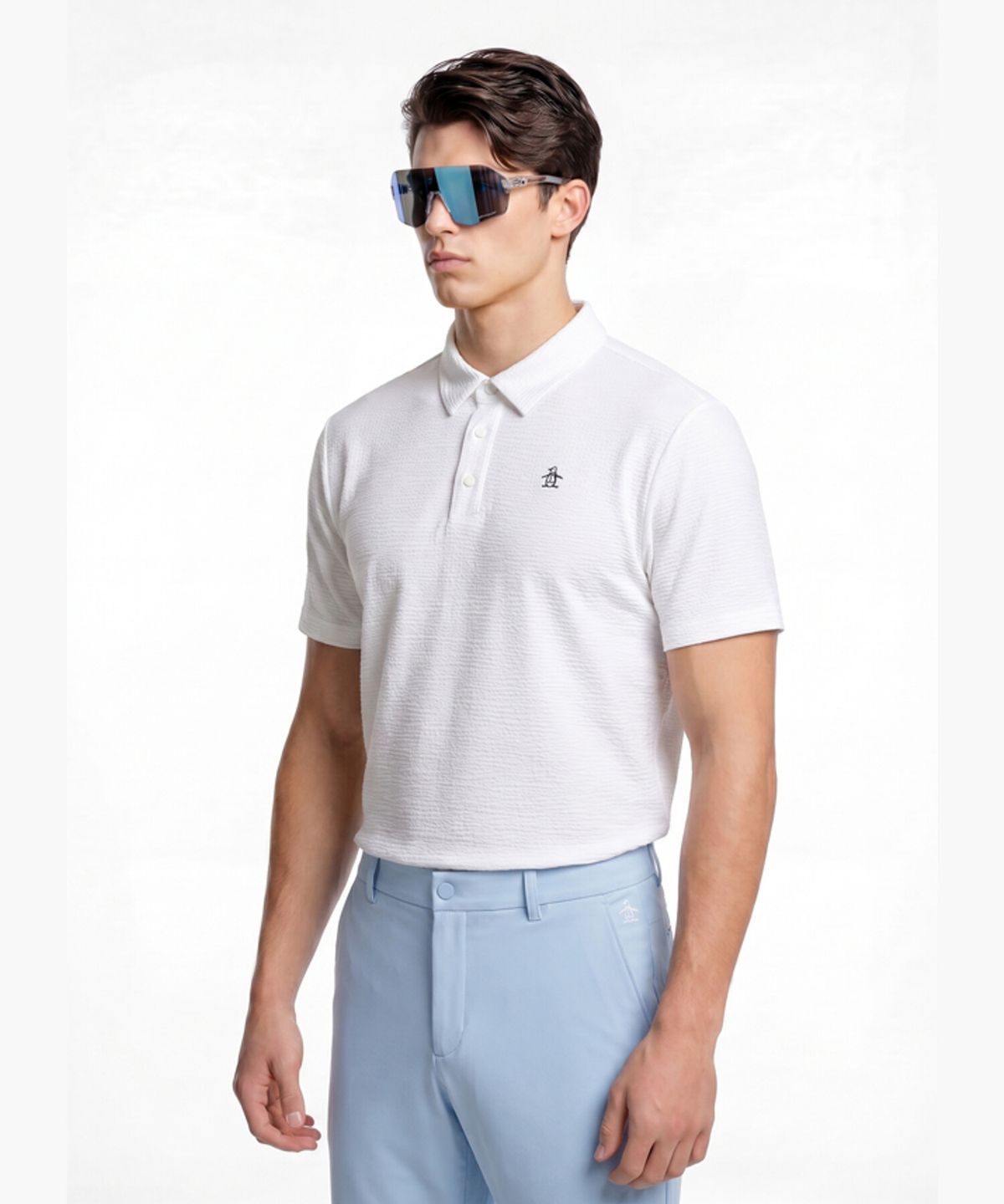 먼싱웨어(MUNSINGWEAR) 남성 냉감 써커 반팔 티셔츠 화이트 MR221MTS62