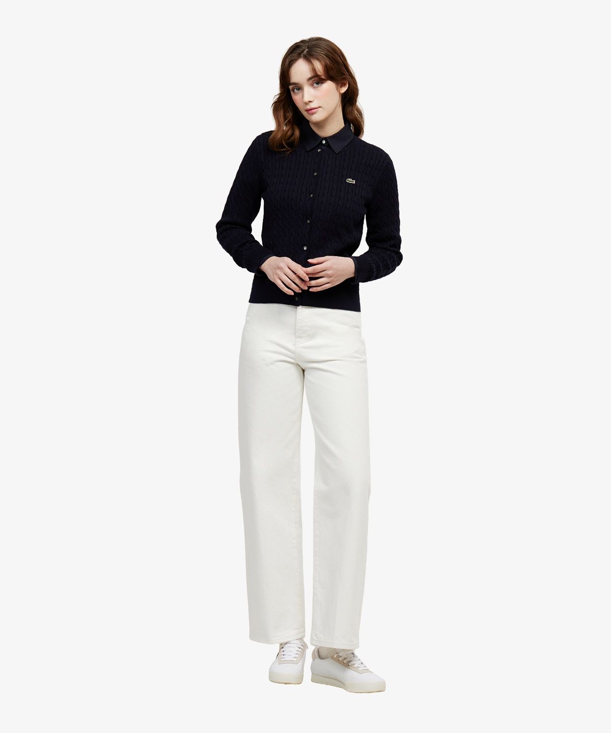 라코스테(LACOSTE) 여성 에센셜 와이드핏 데님팬츠 HF2448-56G 001