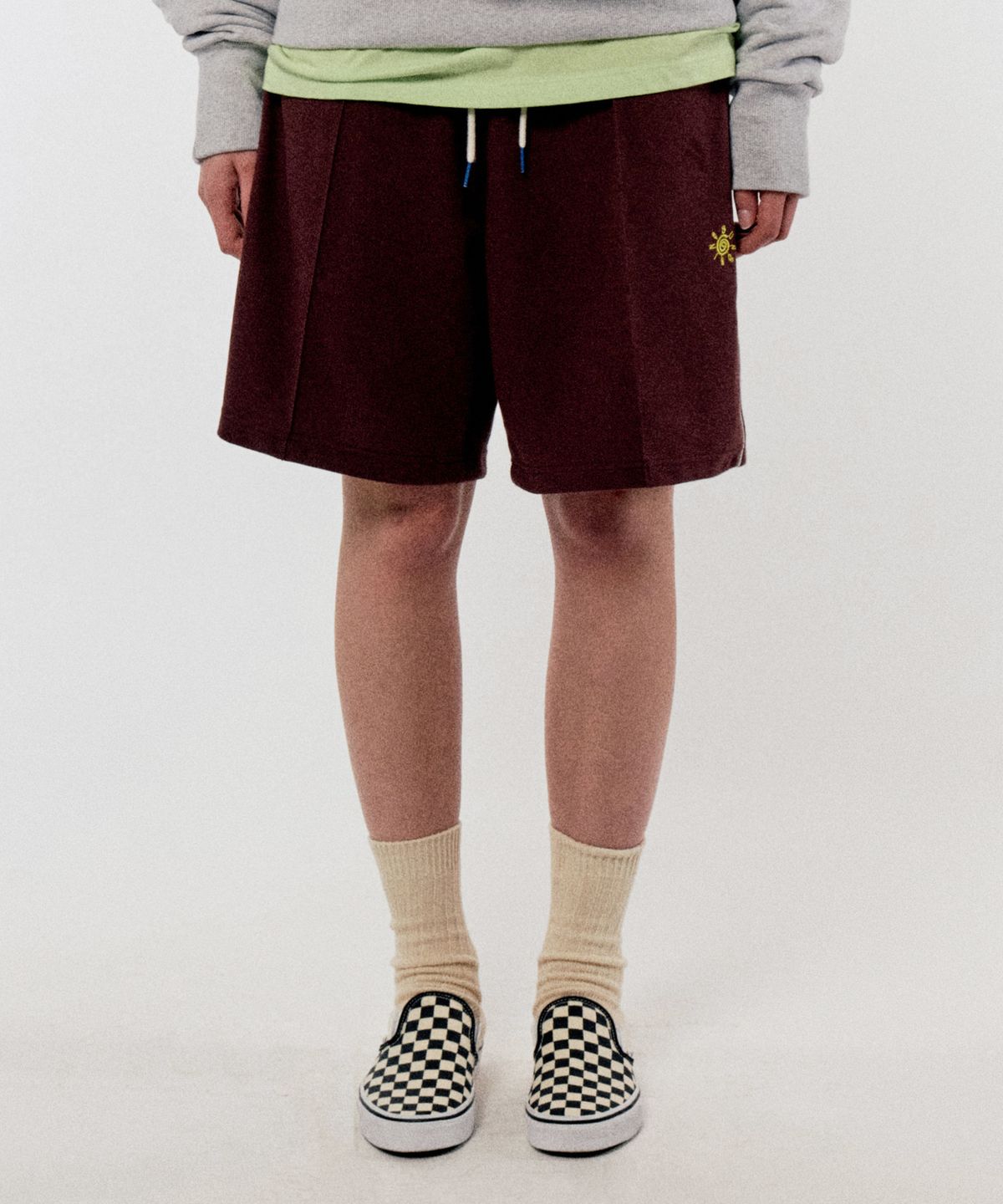 골든선샤인(GOLDEN SUNSHINE) GOLDEN TRACK SHORTS_BURGUNDY