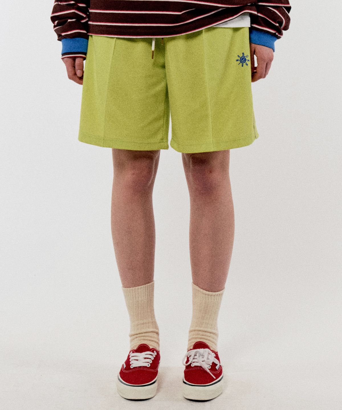골든선샤인(GOLDEN SUNSHINE) GOLDEN TRACK SHORTS_LIME YELLOW