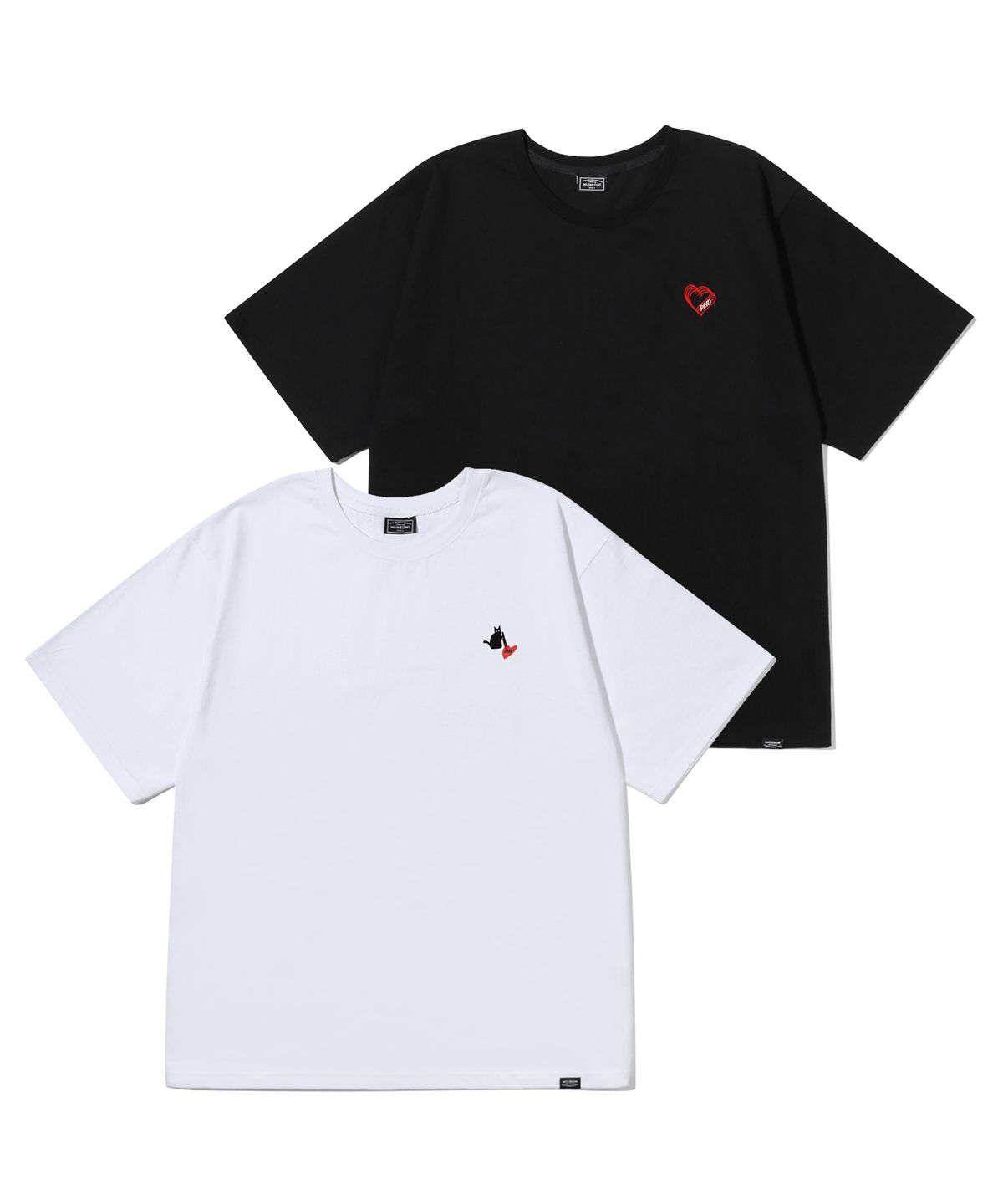 페이드(PEID) [SET] PD 스몰하트 캣츠 반팔티 2종 패키지