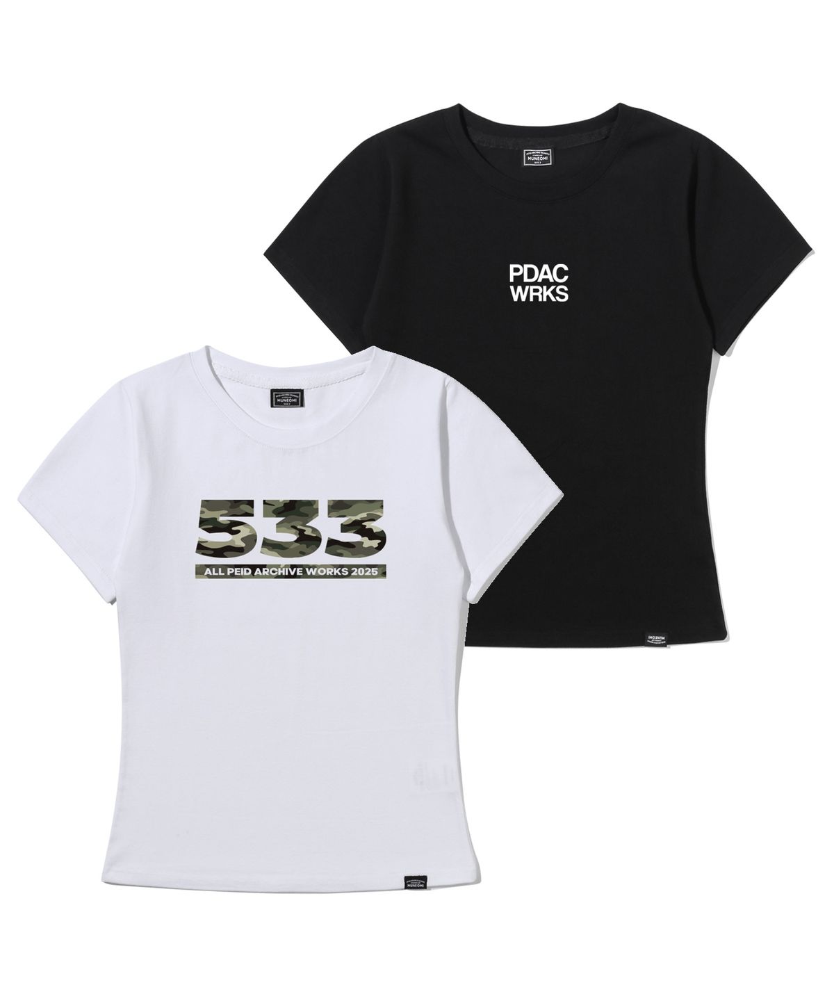 페이드(PEID) [SET] PD 넘버링 PDAC 슬림핏 반팔티 2종 패키지