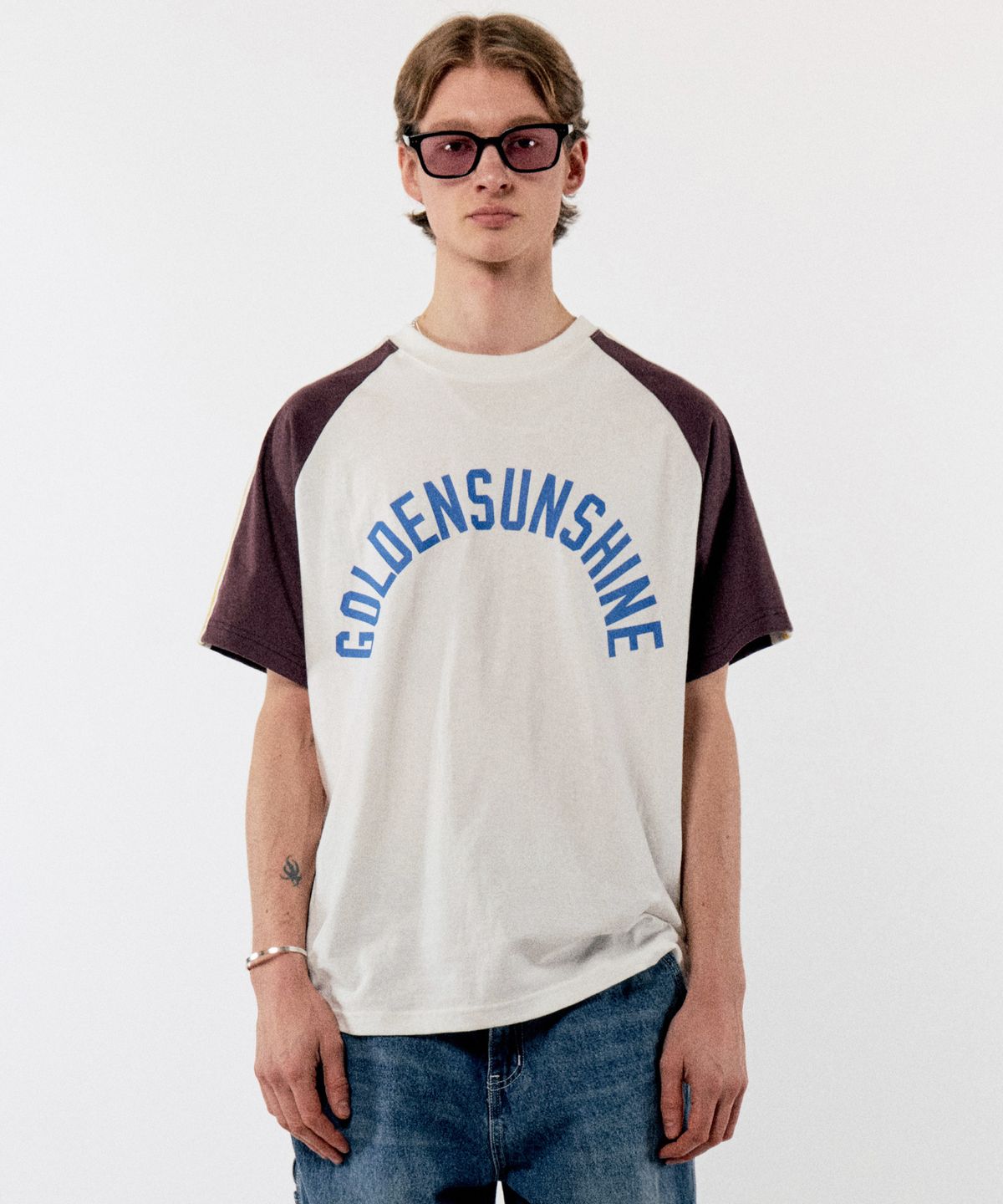 골든선샤인(GOLDEN SUNSHINE) 2G RAGLAN TEE_OFF WHITE