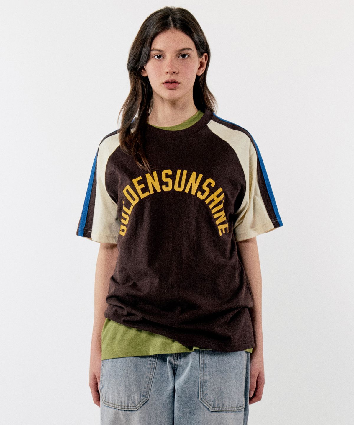 골든선샤인(GOLDEN SUNSHINE) 2G RAGLAN TEE_CHOCOLATE BROWN