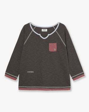 LAYERED SLEEVE TEE [CHARCOAL]