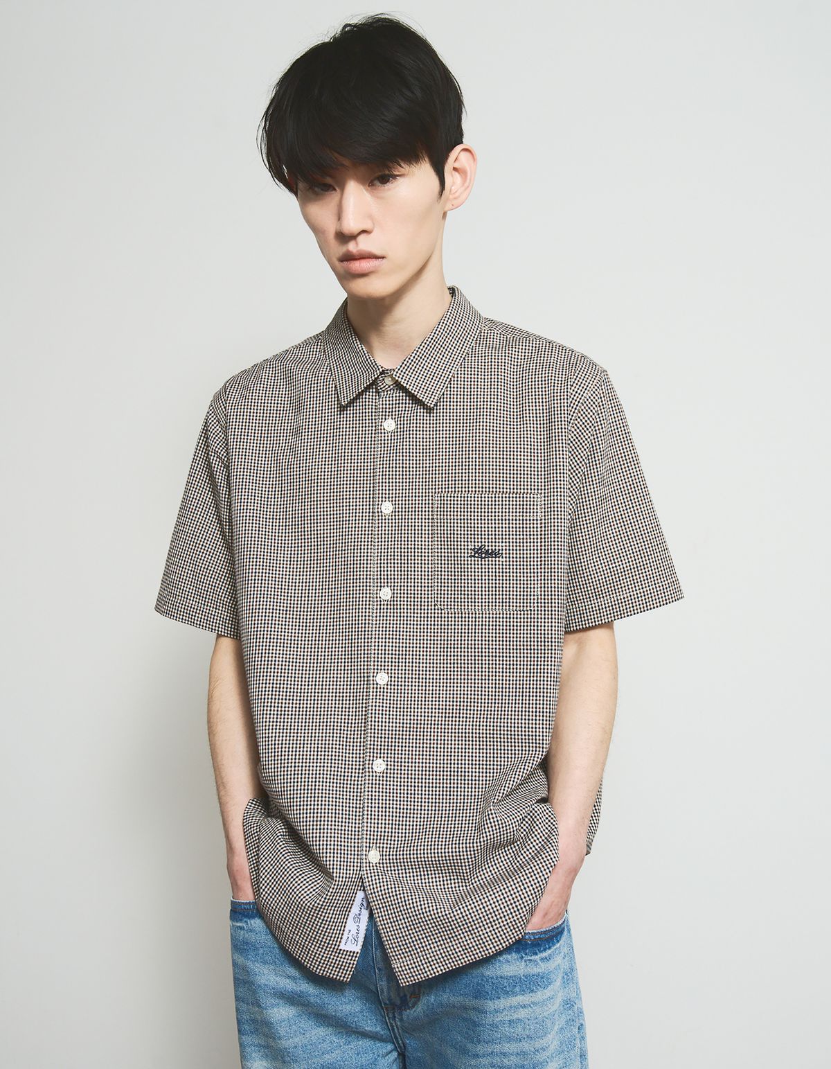 로어즈(LORES) Mini Plaid S/S Shirts - Brown