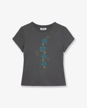 MUSHROOM HOTFIX TEE [CHARCOAL]
