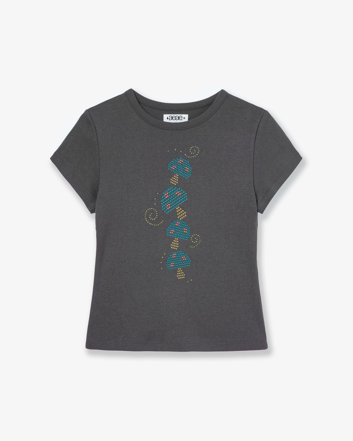 에이이에이이(AEAE) MUSHROOM HOTFIX TEE [CHARCOAL]
