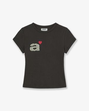 DOT SMALL LETTER TEE [DARK BROWN]