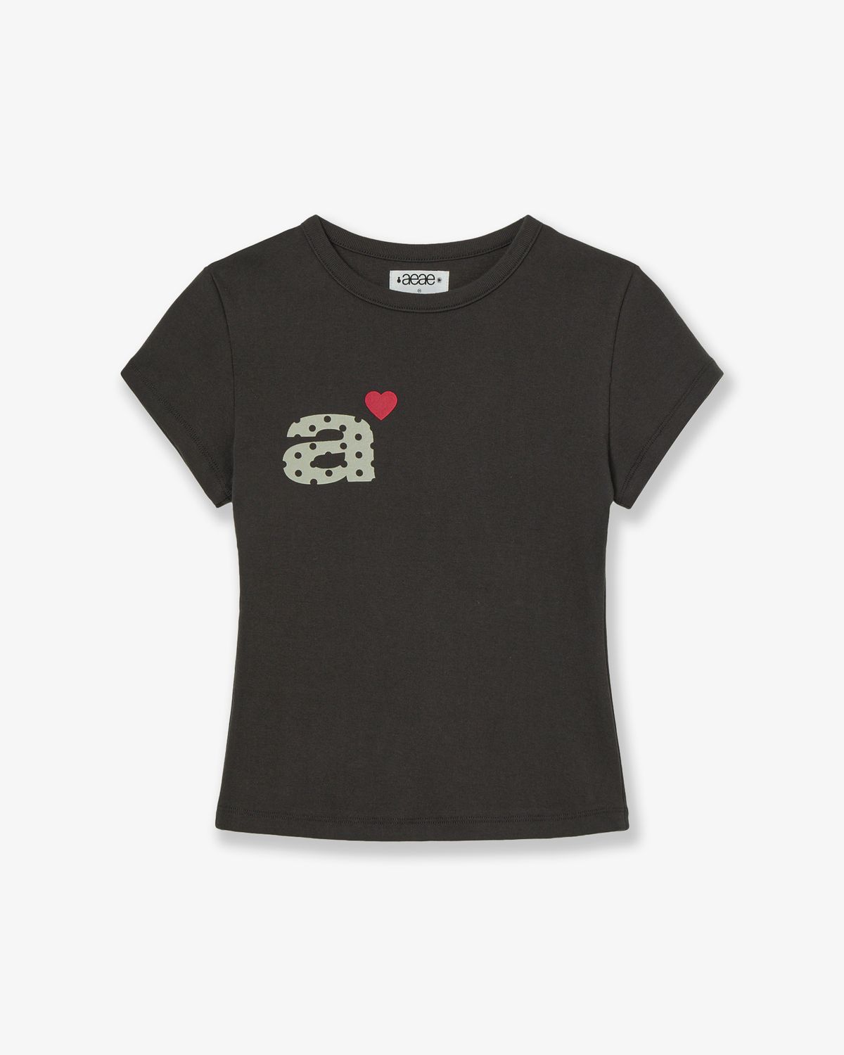 에이이에이이(AEAE) DOT SMALL LETTER TEE [DARK BROWN]