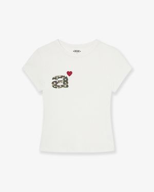 DOT SMALL LETTER TEE [WHITE/CAMO]