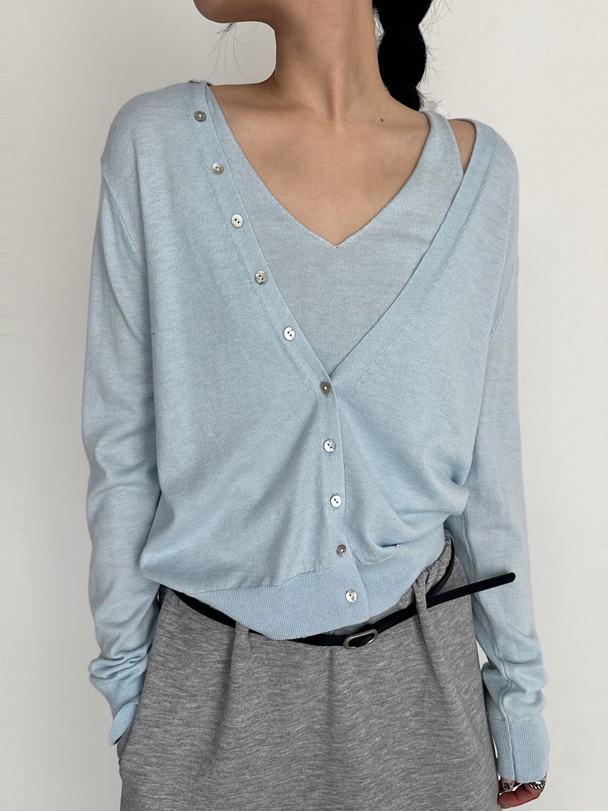 아포엠(APOEM) Button Cardigan Set (3C)