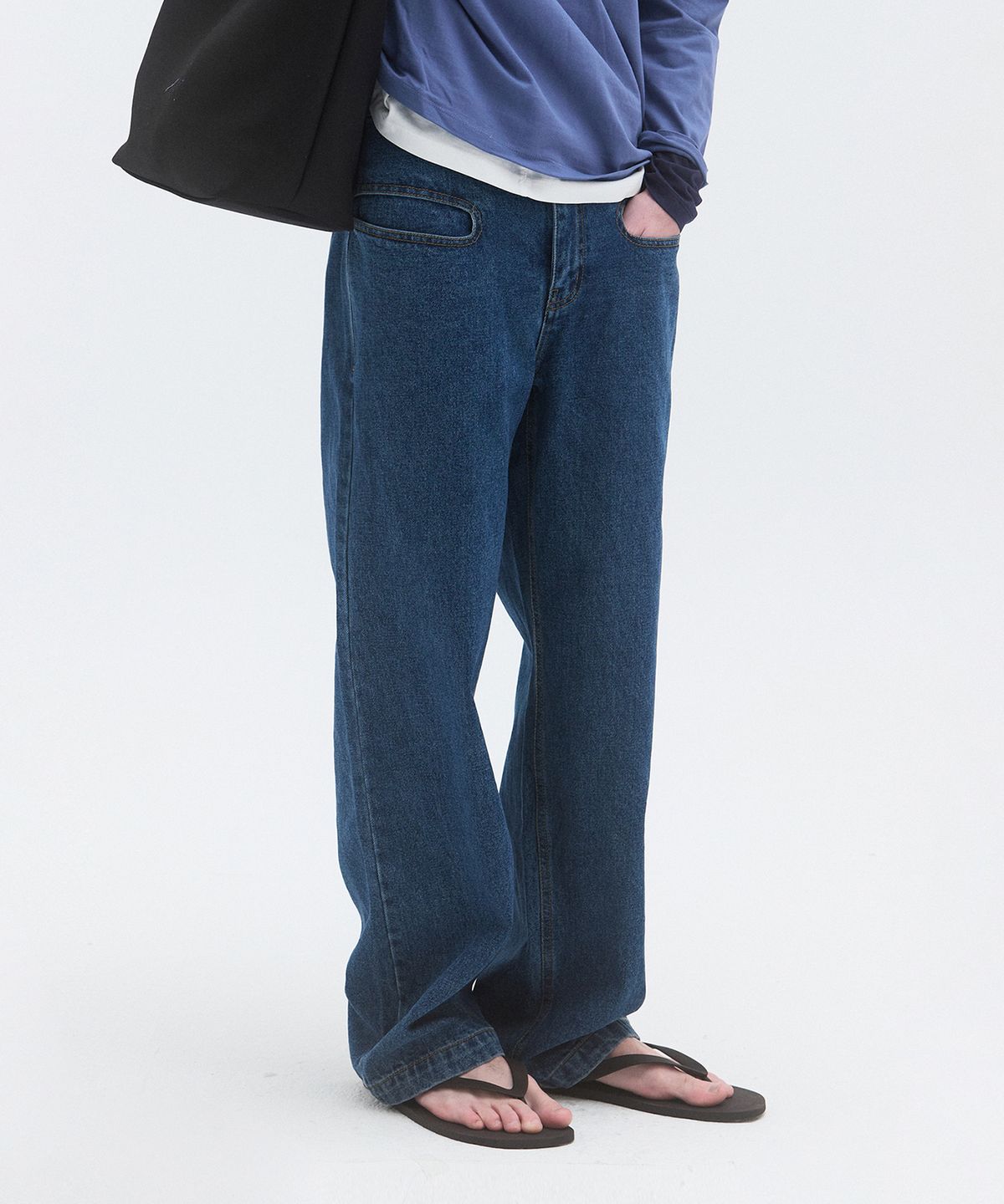 윈더(WINDER) ELLIPSE DENIM PANTS - WASHED INDIGO