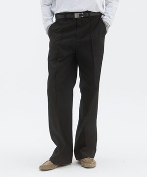 PINNER COTTON TROUSERS - BLACK