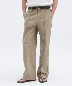 PINNER COTTON TROUSERS - BEIGE