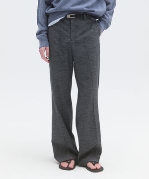 CORE WOOL SEMI-FLARED TROUSERS - VINTAGE GREY