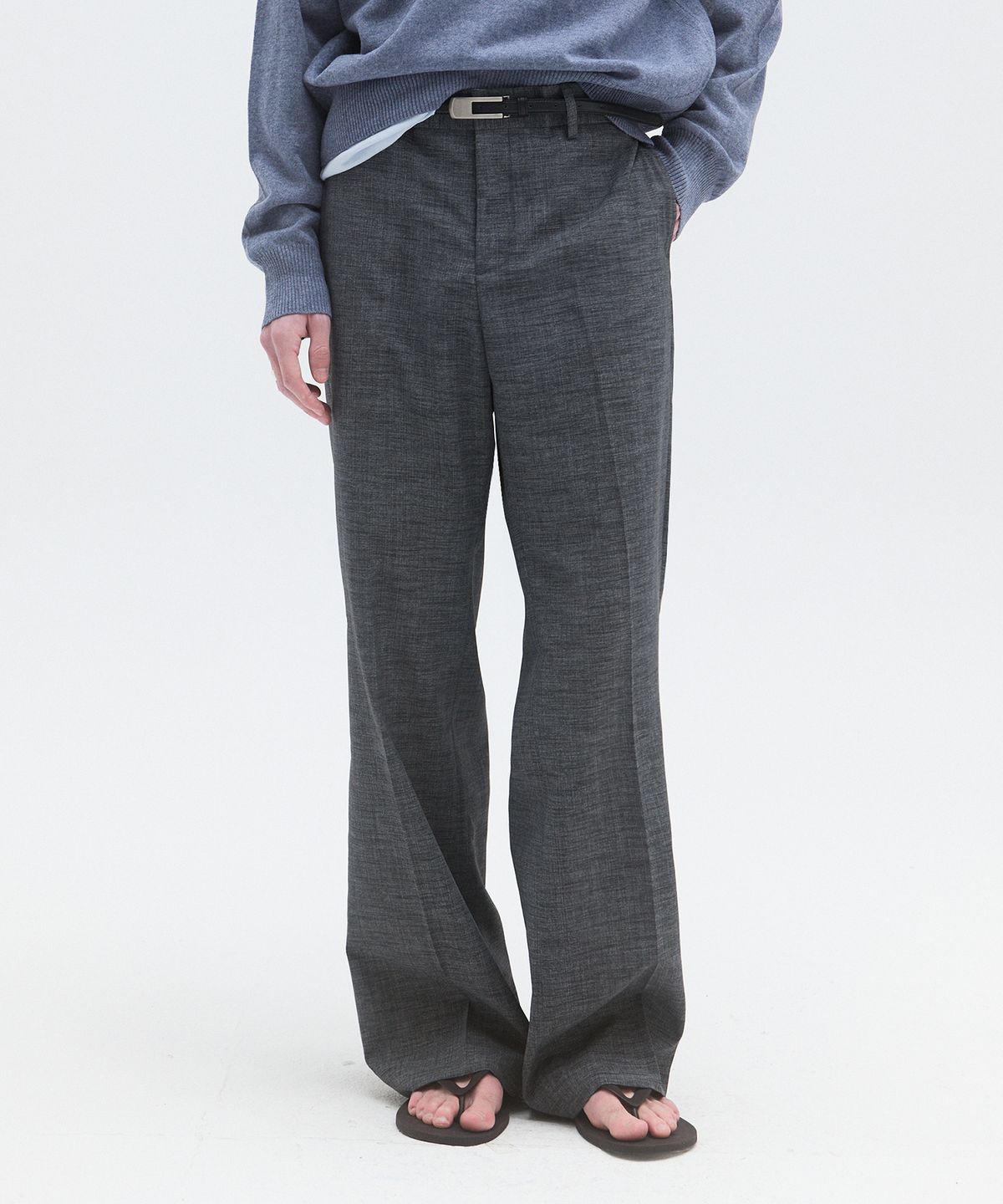 윈더(WINDER) CORE WOOL SEMI-FLARED TROUSERS - VINTAGE GREY