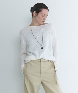 원 숄더 루즈핏 니트 NEK6MP328