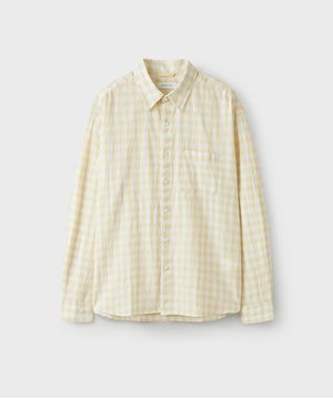 SEMI CROP CHECK SHIRT [CUSTARD]
