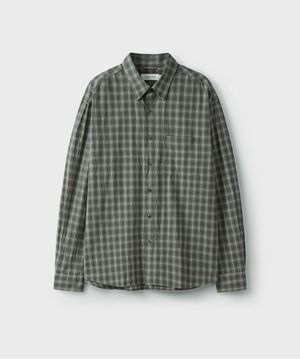 SEMI CROP CHECK SHIRT [ASH]