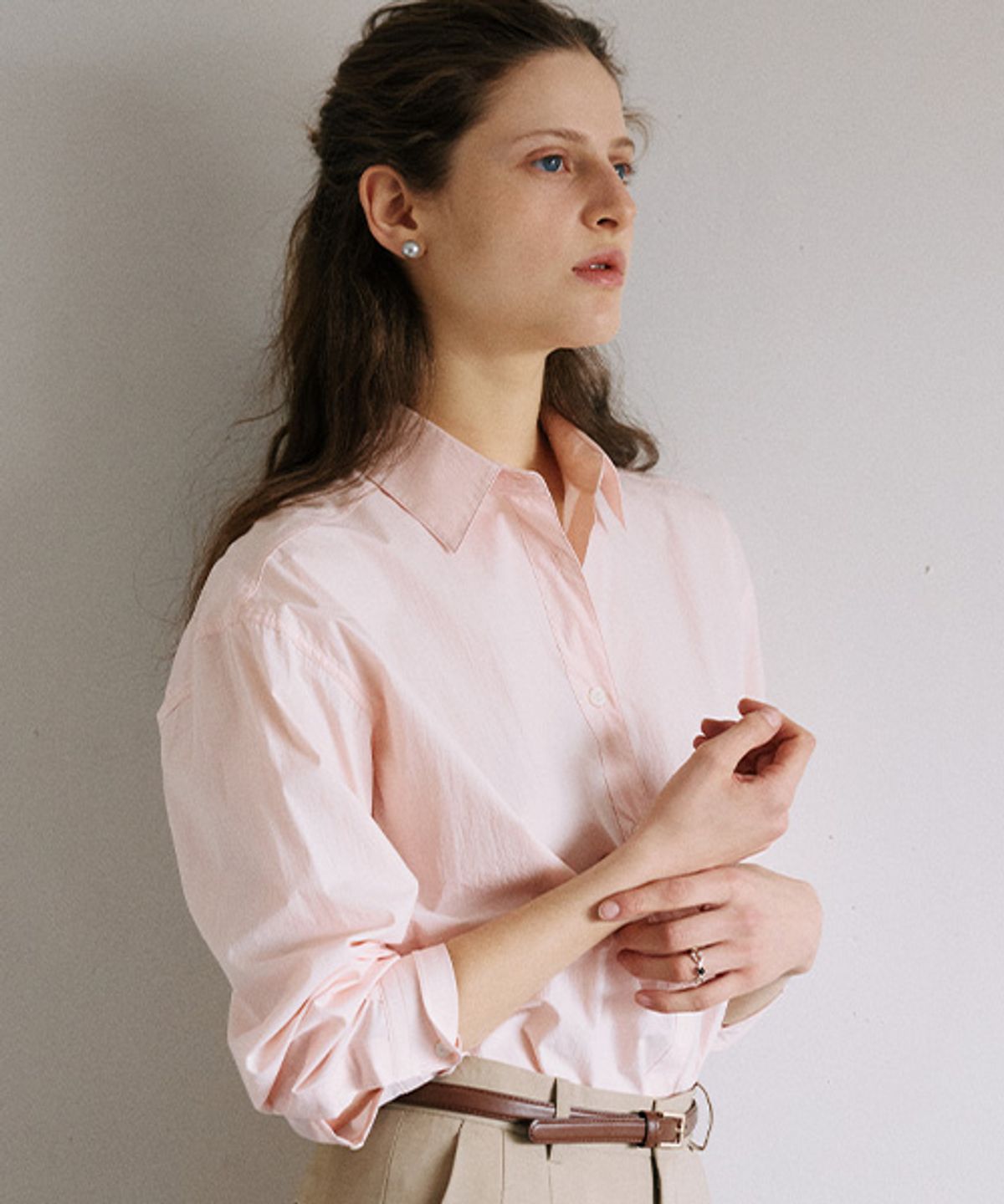 안젤로비안코(ANGELO BIANCO) Flat Ratio Shirt PINK
