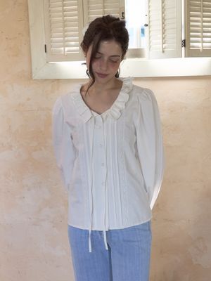 랑데뷰블라우스 (스크런치SET) 2color