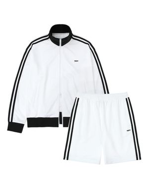 클래식 NY 트랙 하프 팬츠 세트 화이트