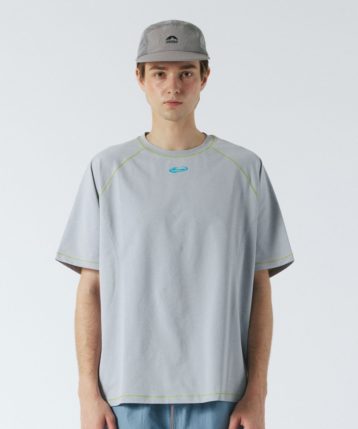 산로(SANRO) [UNISEX] 퀵드라이 라이트웨이트 숏슬리브 - 라이트그레이